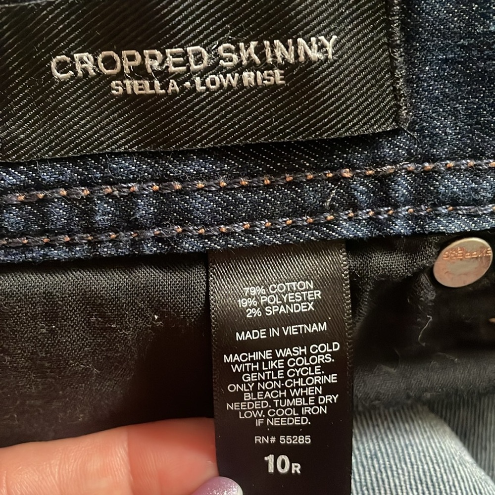 🟩🟩 Express Women’s Cropped Skinny Jeans Stella Low Rise (10R) - Picture 8 of 8